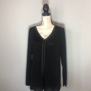 White House Black Market long sleeve black top.